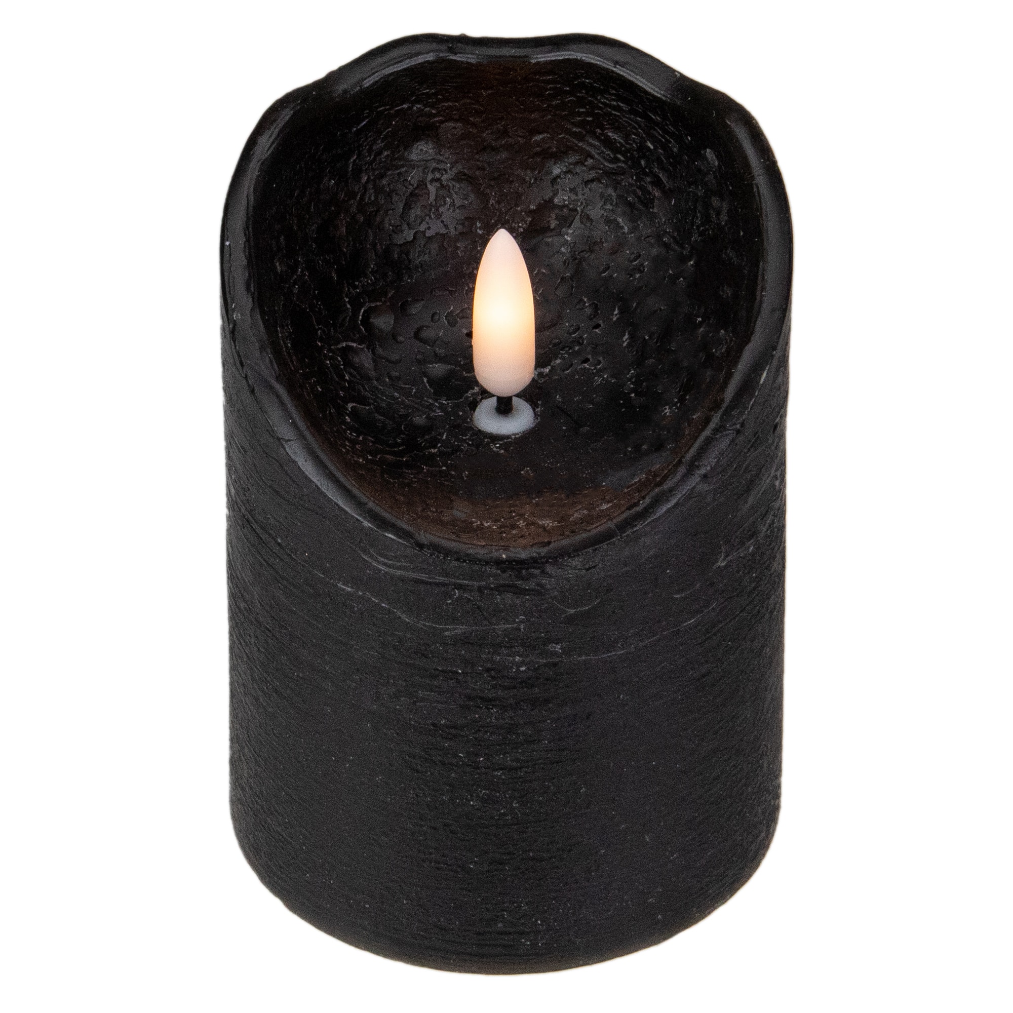 4" LED Black Flameless Halloween Décor Candle